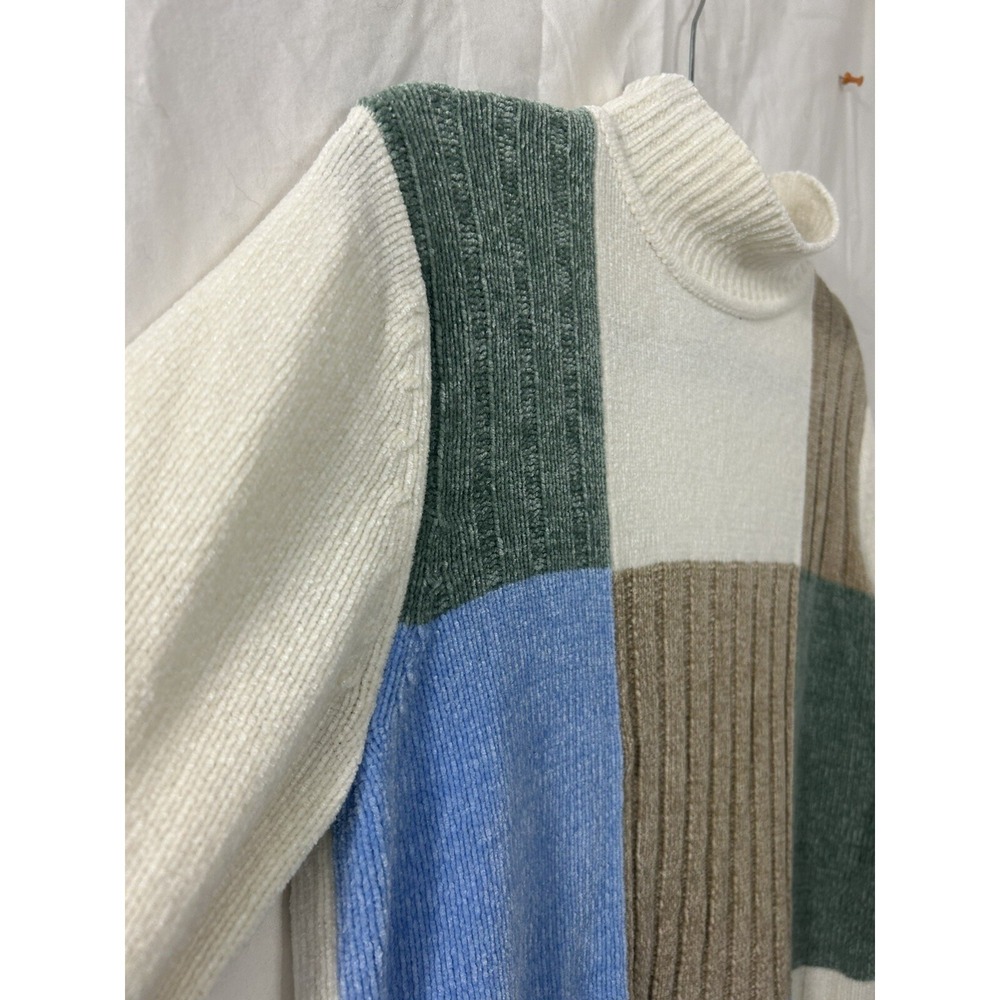Classic Elements Patchwork Mock Neck Sweater Wome… - image 2